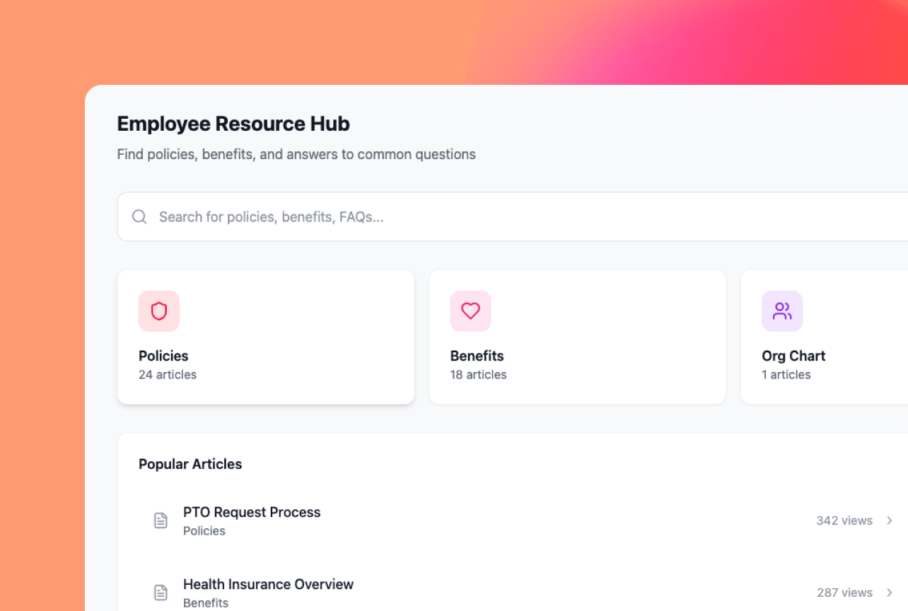 Employee resource hubs